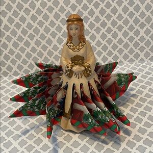 Vintage Elegant Holiday Angel Napkin Holder Figurine